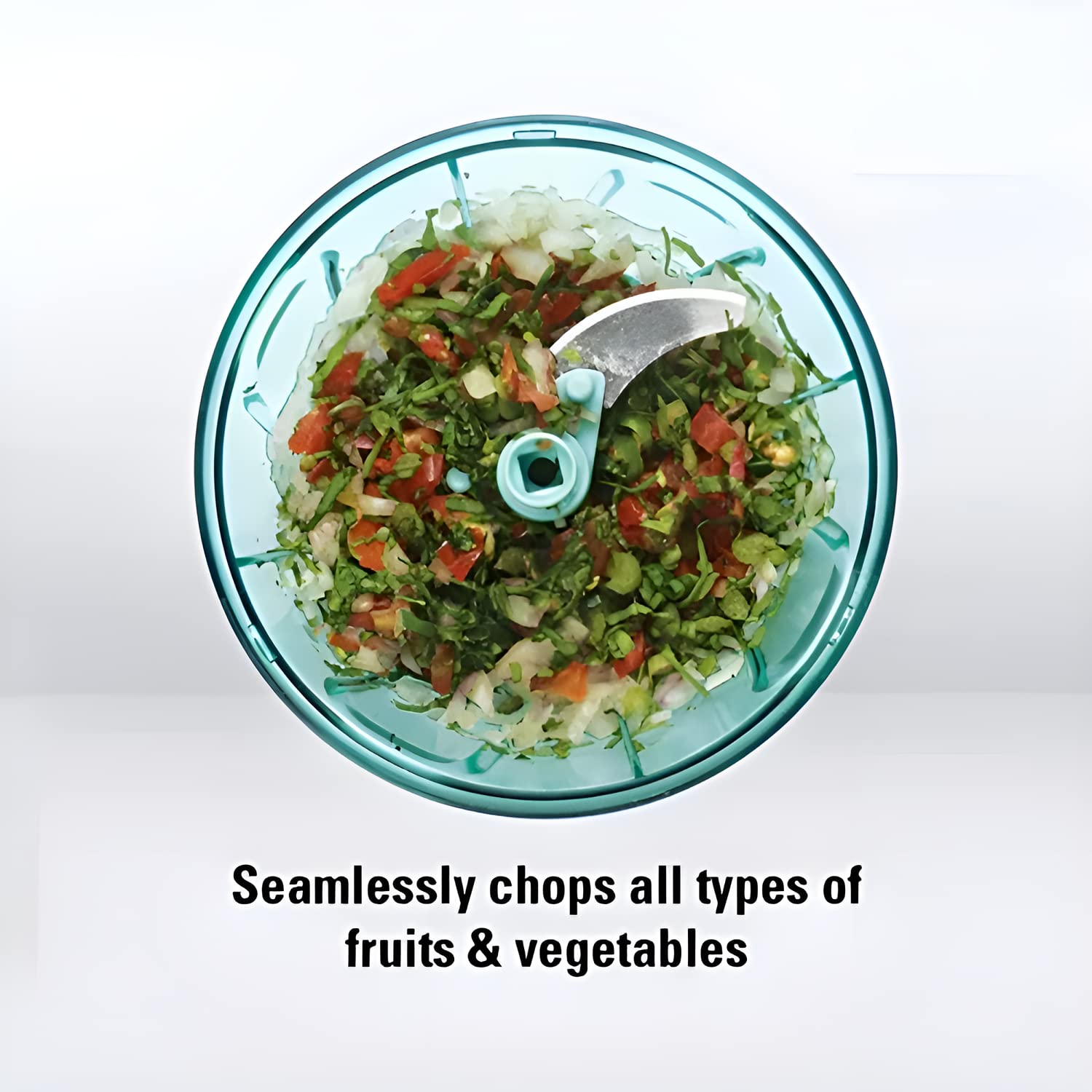 Oblivion Chopper for Kitchen Use 450ml β Green Manual Compact Vegetable Chopper, Onion Cutter with Stainless Steel Blades for Fruits & Veggies, Hand Press Food Chopper for Fast Meal Prep (Pack of 1) 2