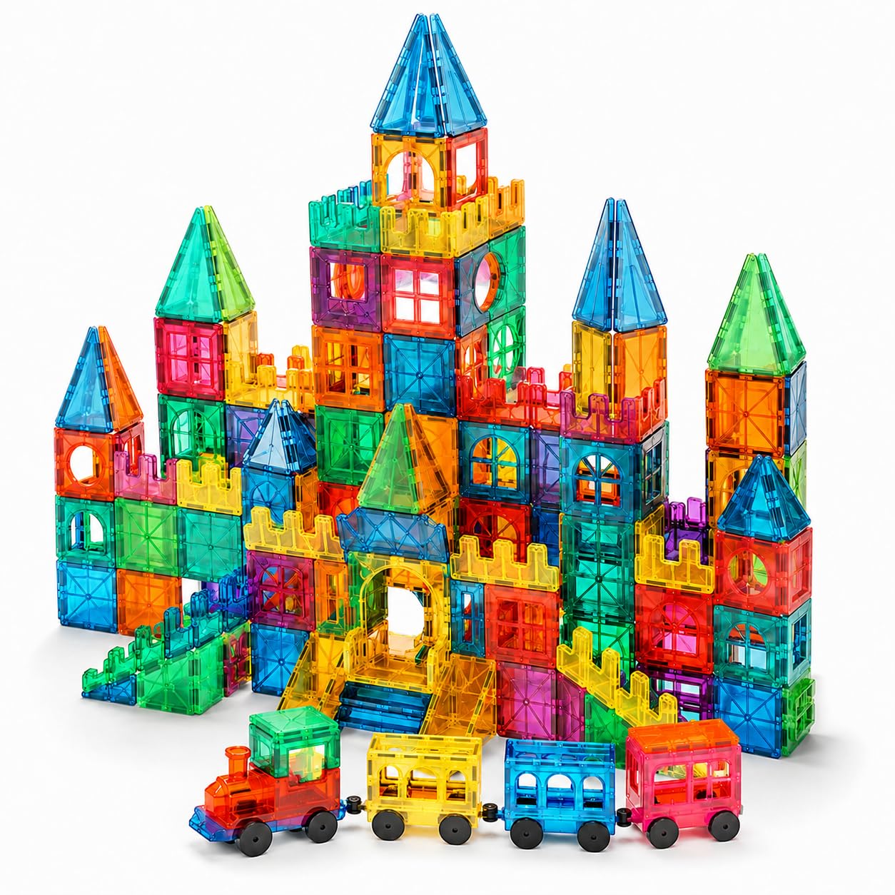 Premium DIY Magnetic Tiles 45 PCS Marble Run Building Blocks for Kids 3+ Years, STEM & STEAM Educational Magnetic Construction Toys, Creative Magnet Building Set, Learning Toy Gift for Boys & Girls-image-27