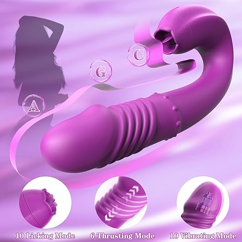 Miniatura 9 de Vibrador giratorio de punto G para lamer el clítoris, consolador de lengua de clítoris 3 en 1, estimulador vibratorio vaginal con 10 modos,