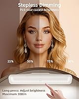 Vista 2 de EZVALO Paquete de 2 Luces de Maquillaje Inalámbricas, Luces de Tocador Recargables para Espejo con 3 Modos de Color, Atenuación Continua, Control