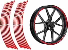 Strisce Riflettenti Per Cerchioni Auto - Adesivi Rosso, 7.5mm, Per Cerchi 15-19 Pollici - Foto 8