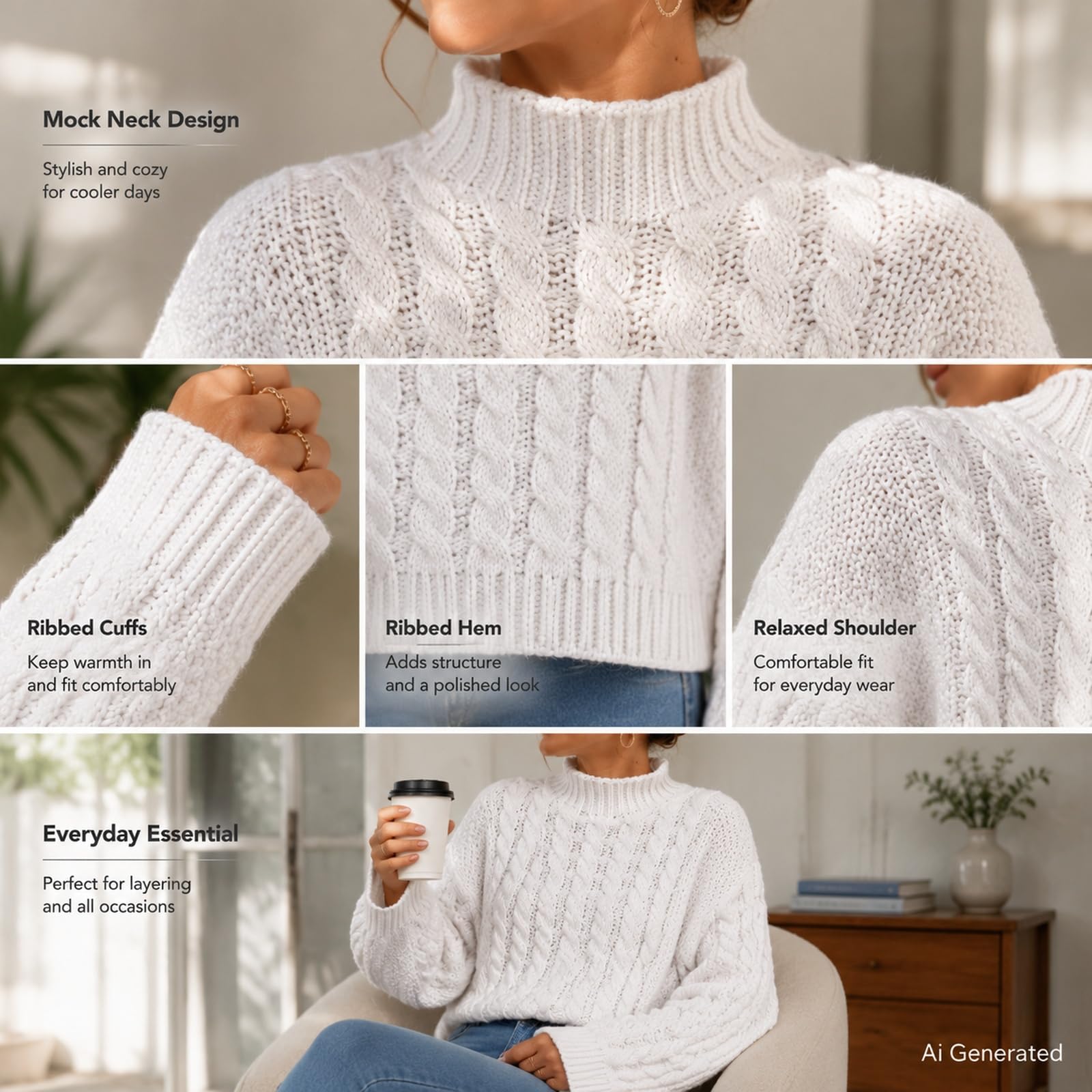 Maglione da donna a trecce maglione grosso oversize allentato casual