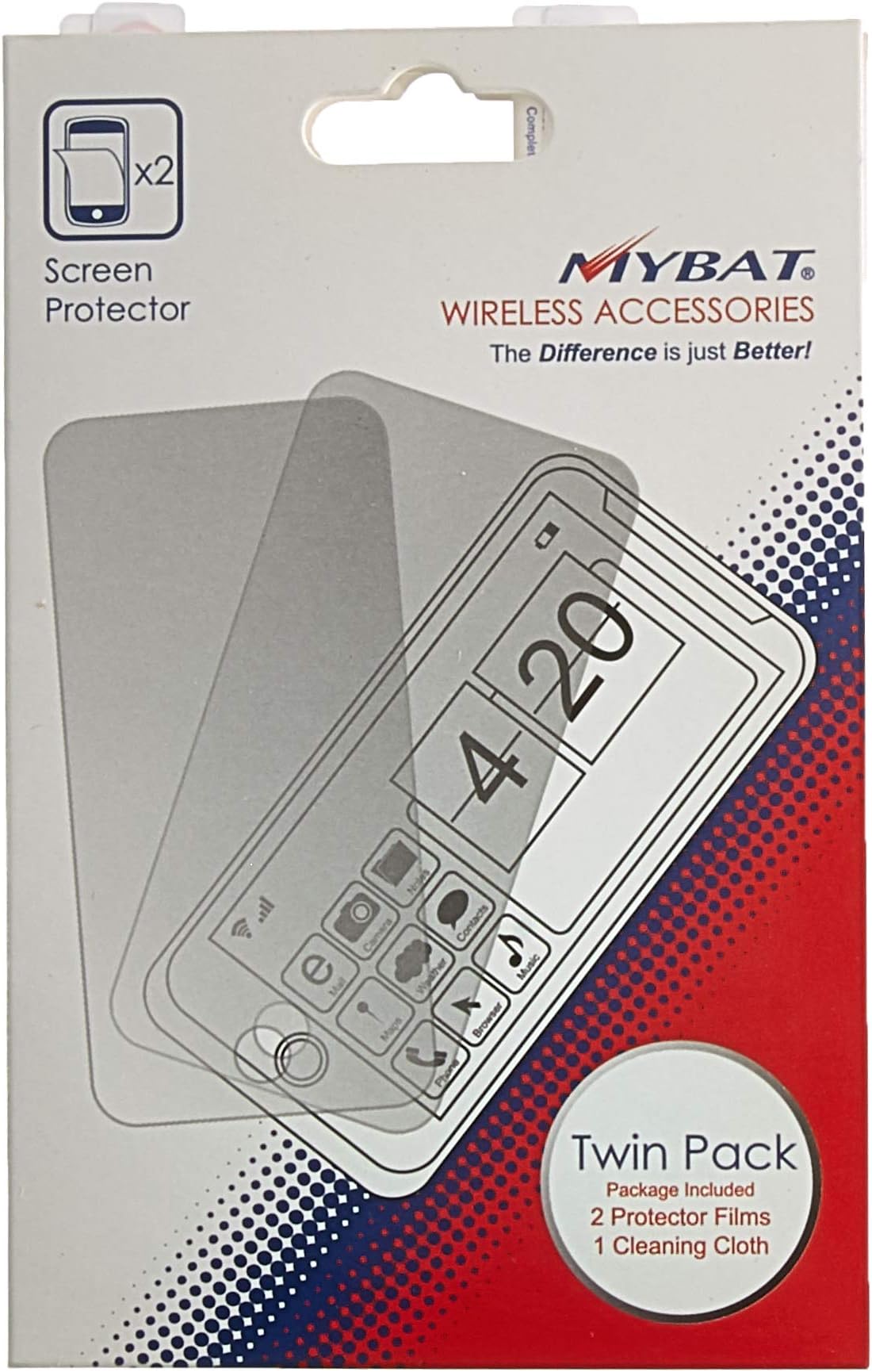 MYBAT SAMT699LCDSCPRTW LCD Screen Protector for Samsung Galaxy S T699 - Retail Packaging - Twin Pack