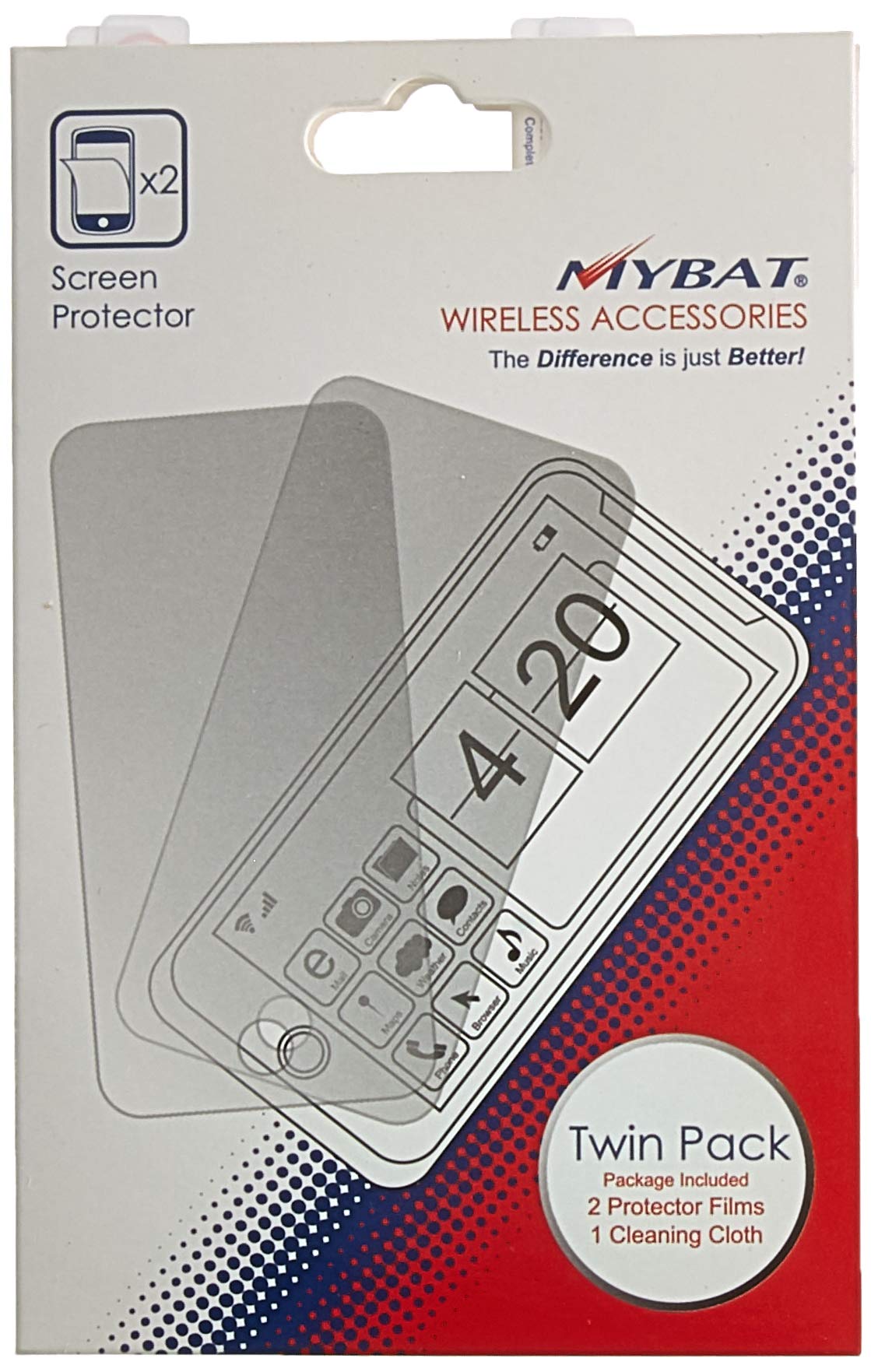 MYBAT SAMT699LCDSCPRTW LCD Screen Protector for Samsung Galaxy S T699 - Retail Packaging - Twin Pack