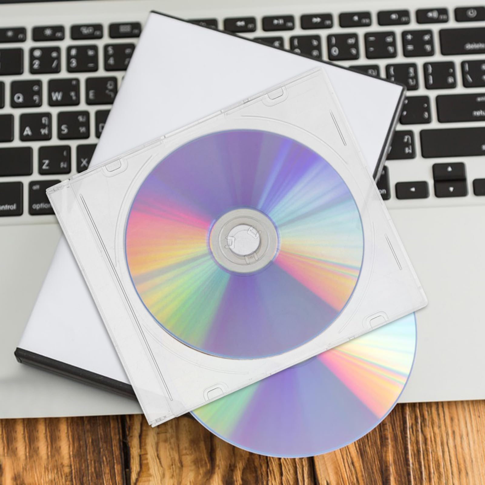 CONGARTENO 2Pcs CD Storage Boxes Transparent DVD Cases for Organizing and Protecting Discs for Home Office and Travel Use Lightweight and Compact Design