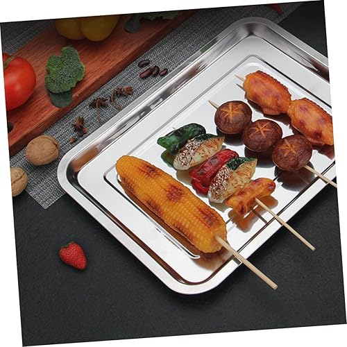Miniatura 9 de PRETYZOOM Bandeja de 20 platos para barbacoa, platos para hornear, plato de comedor, vajilla de cena, alcaravea, recipiente de alimentos para