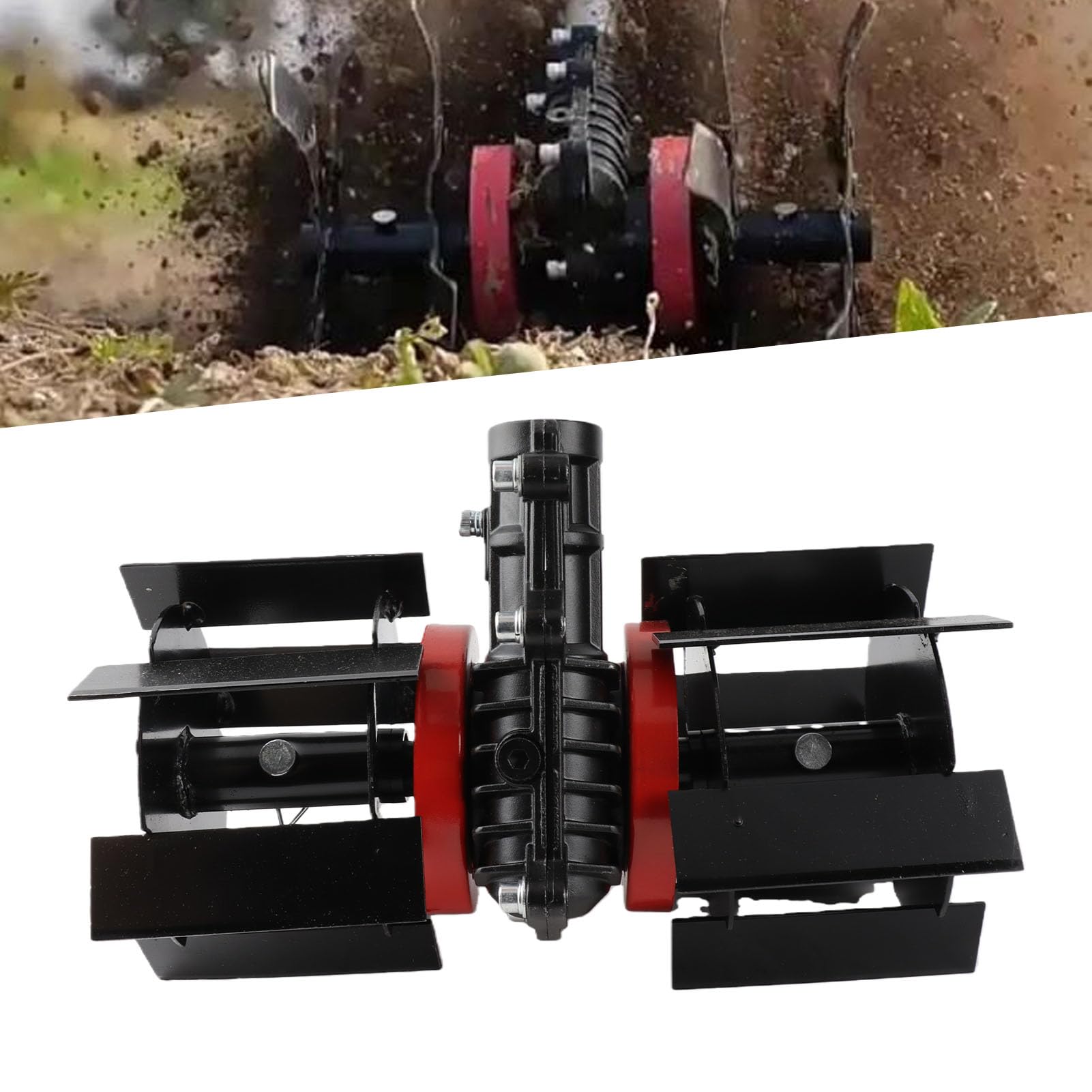 Fockety Grada de Discos, Grada de Arado de Disco Universal de 4 Pulgadas y 9 Dientes, Grada de Arado Redonda, Rueda de Desmalezado de Arado Profundo para Cultivador de Jardín,