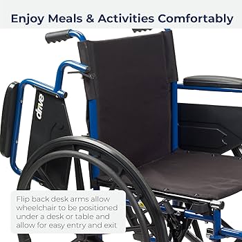 車椅子　Drive Medical BLS16FBD-ELR Drive Medical 16 in. Blue Streak Wheelchair with Flip Back