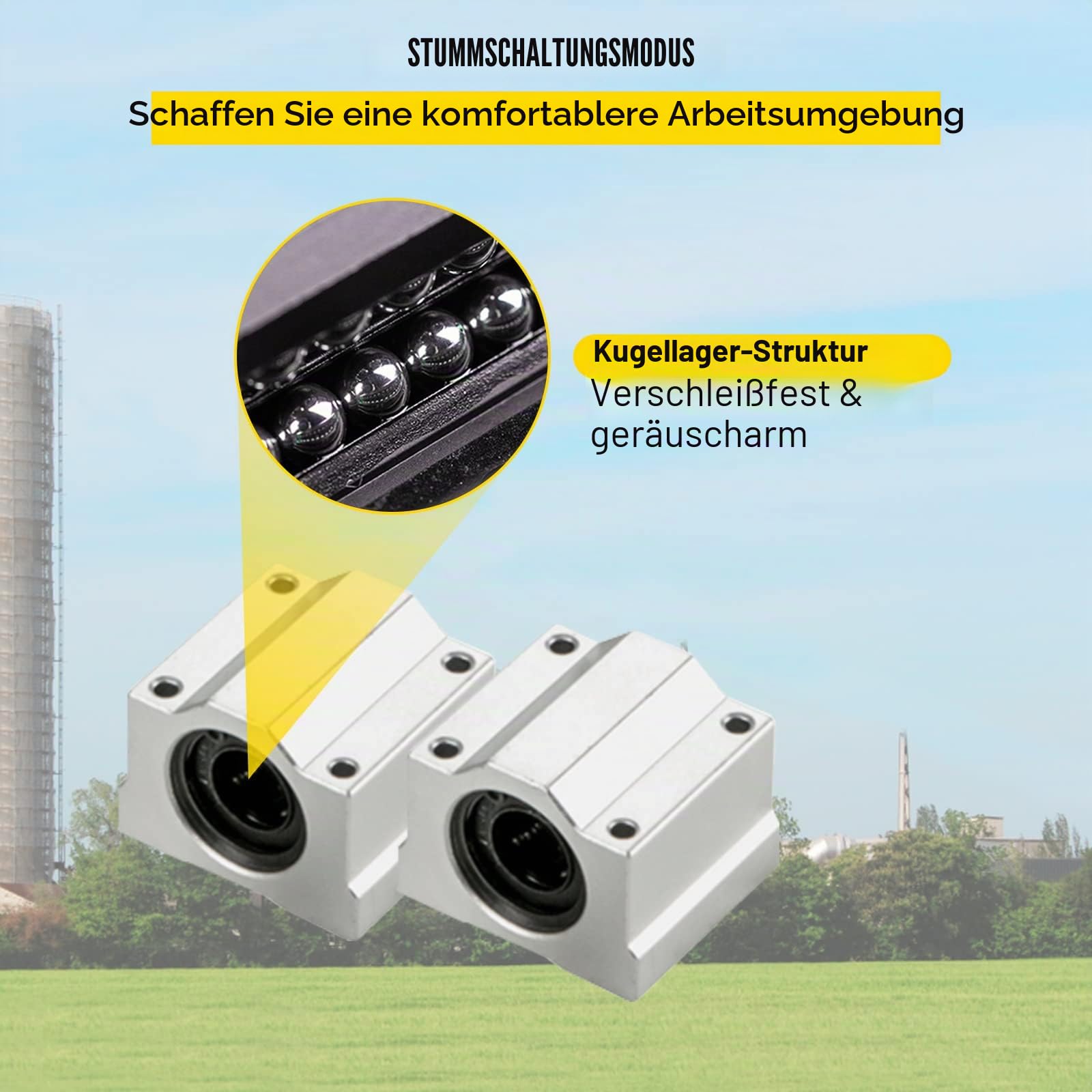 VEVOR SFC20 Linearführungsschienen-Set 1000 mm 2 Stück SC20 Gleitblöcke Schienenstützen