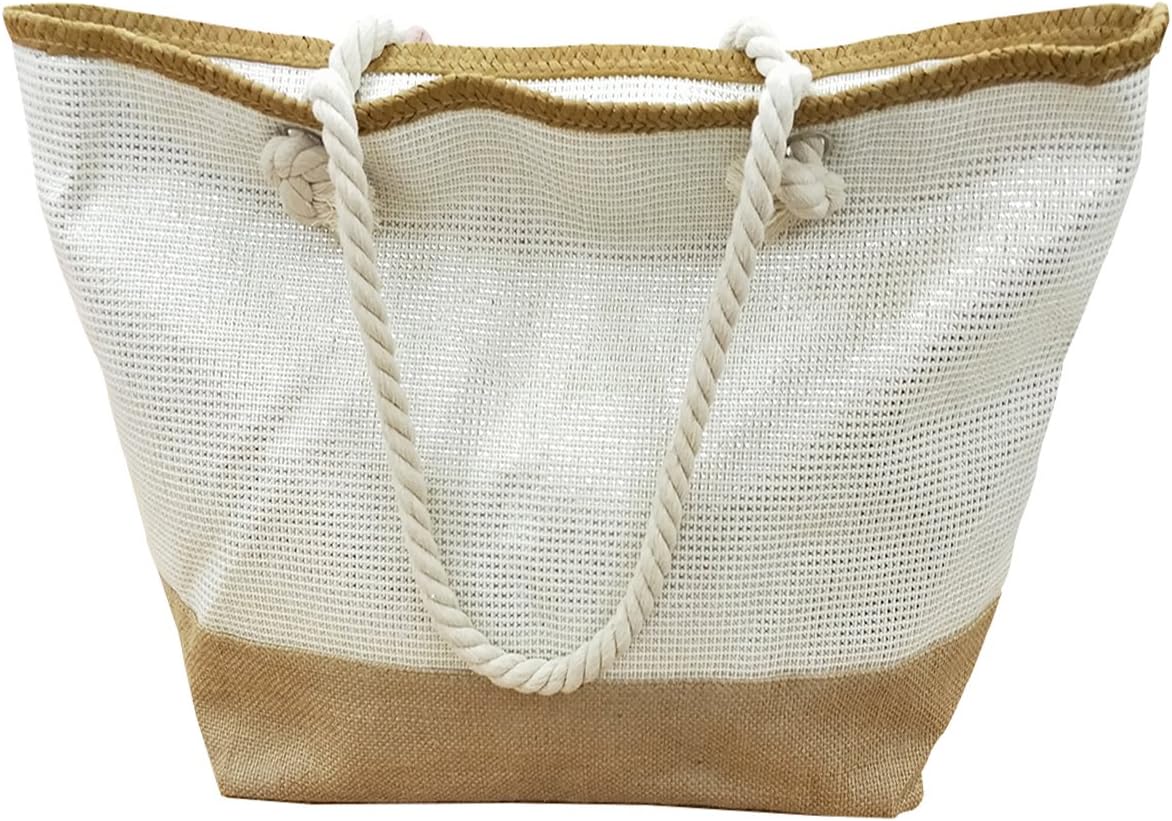 MeliMe large Beach Bag for Women Straw Beach Bags and Totes with Zipper for Pool Gym Travel Daily Tote Bag