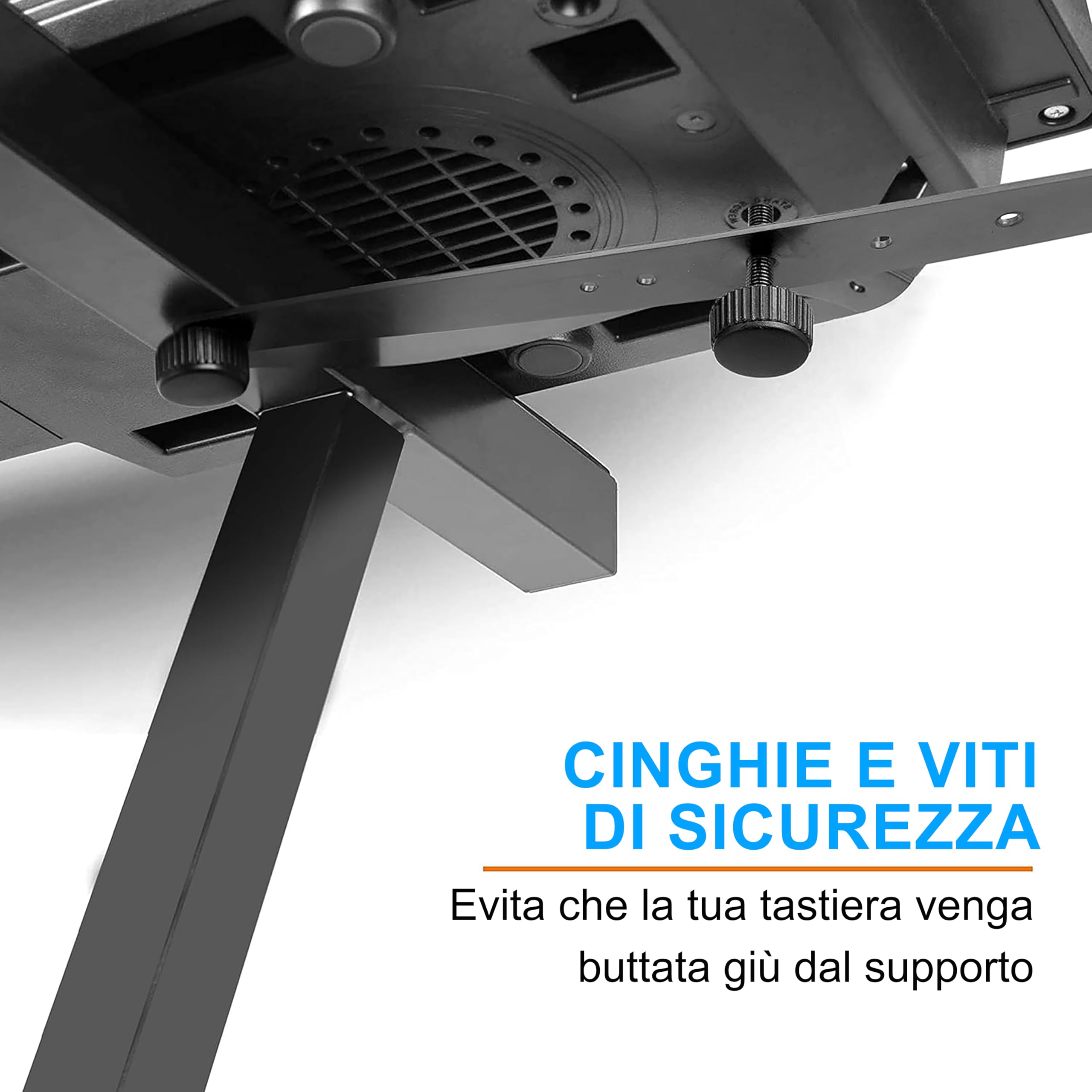 PYLE Supporto per Tastiera Musicale Multi-Funzionale Pesante, Regolazione Altezza e Larghezza, Portatile, 2° Livello