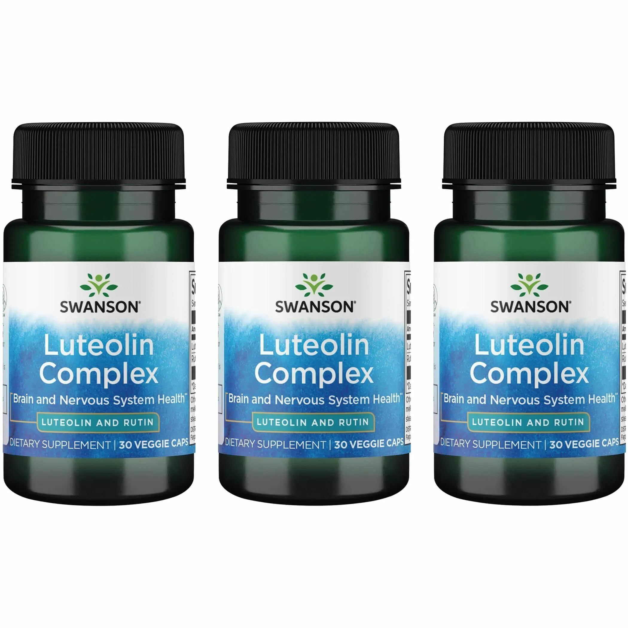 Swanson Luteolin Complex with Rutin, 30 Veggie Capsules, 3 Pack 30 Count (Pack of 3)