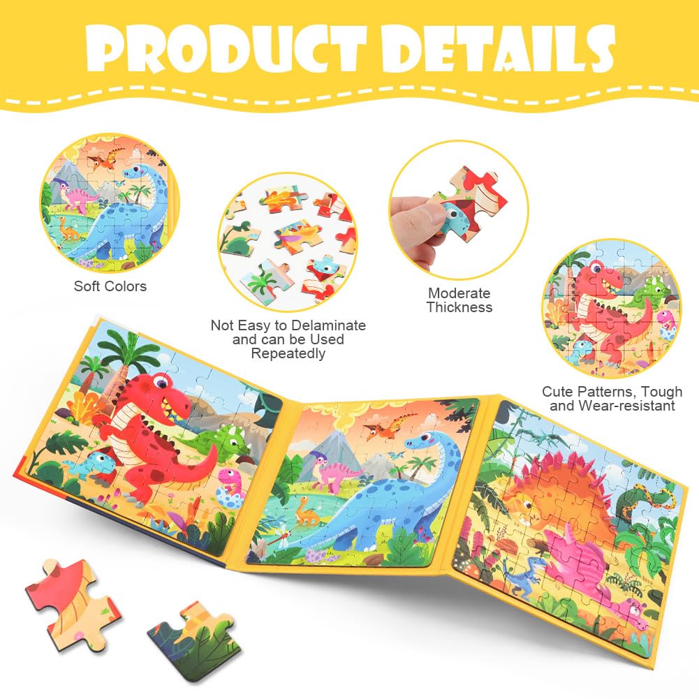 Aolso Magnetic Puzzles for Kids Ages 3-5, 3-in-1 Jigsaw Puzzles - Image 3