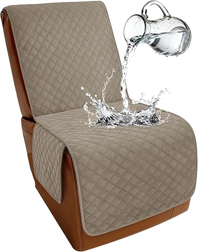 Miniatura 66 de Arfntevss - Fundas impermeables para sofá seccional reclinable en forma de L, funda antideslizante lavable para sofá reclinable, juego de fundas en