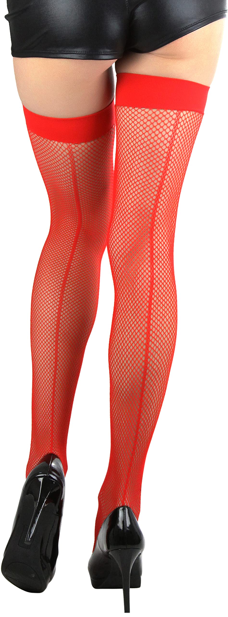 ToBeInStyle Women’s Fine Classic Fishnet Thigh High Stretch Nylon Novelty Stockings