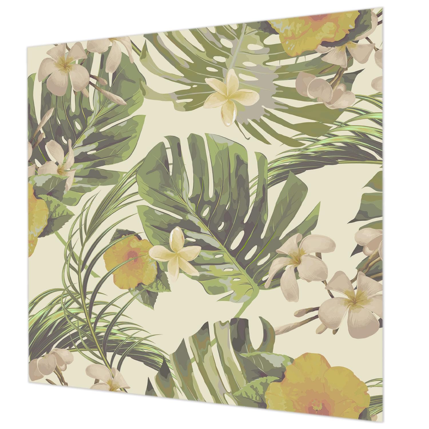 Revêtement intissé flore exotique lavable 250x250 cm avec colle incluse