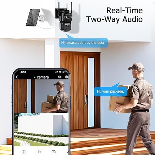 Miniatura 6 de Cámaras de seguridad solares inalámbricas para exteriores, 5G2.4G WiFi 6,2K+2K Dual Lens 2 en 1 Cámara de seguridad para el hogar, seguimiento