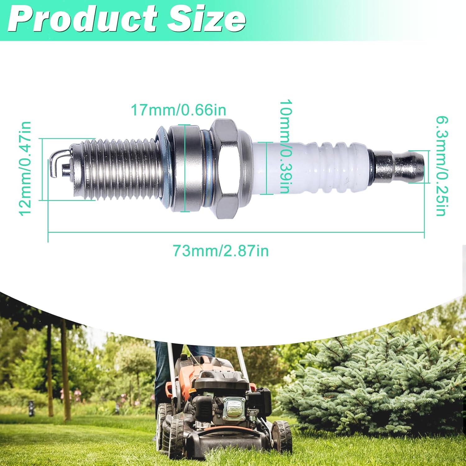 2 Pack 14 132 11-S Spark Plug, 14 132 11-S DCPR6E Spark Plug for Kohler XT650 XT675 XT775 XT800 RH255 RH265 XTX650 XTX675 XTX775 Lawn Mower Tractor