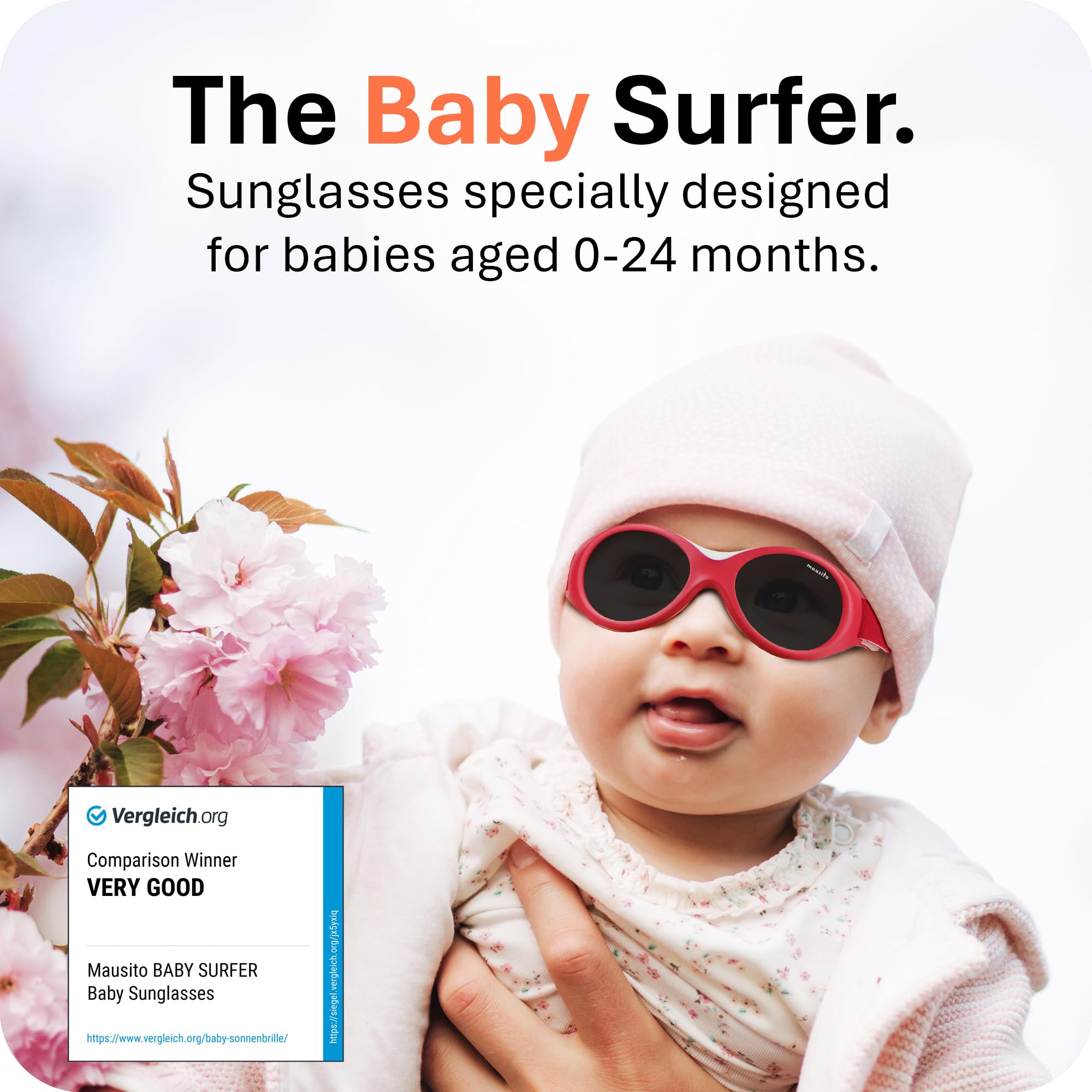 Mausito BABY okulary przeciwsłoneczne dla chłopców i dziewczynek w wieku 0-1,5 roku I Zwycięzca porównawczy okulary przeciwsłoneczne dla niemowląt, nie zawierają BPA, 100% ochrony przed
