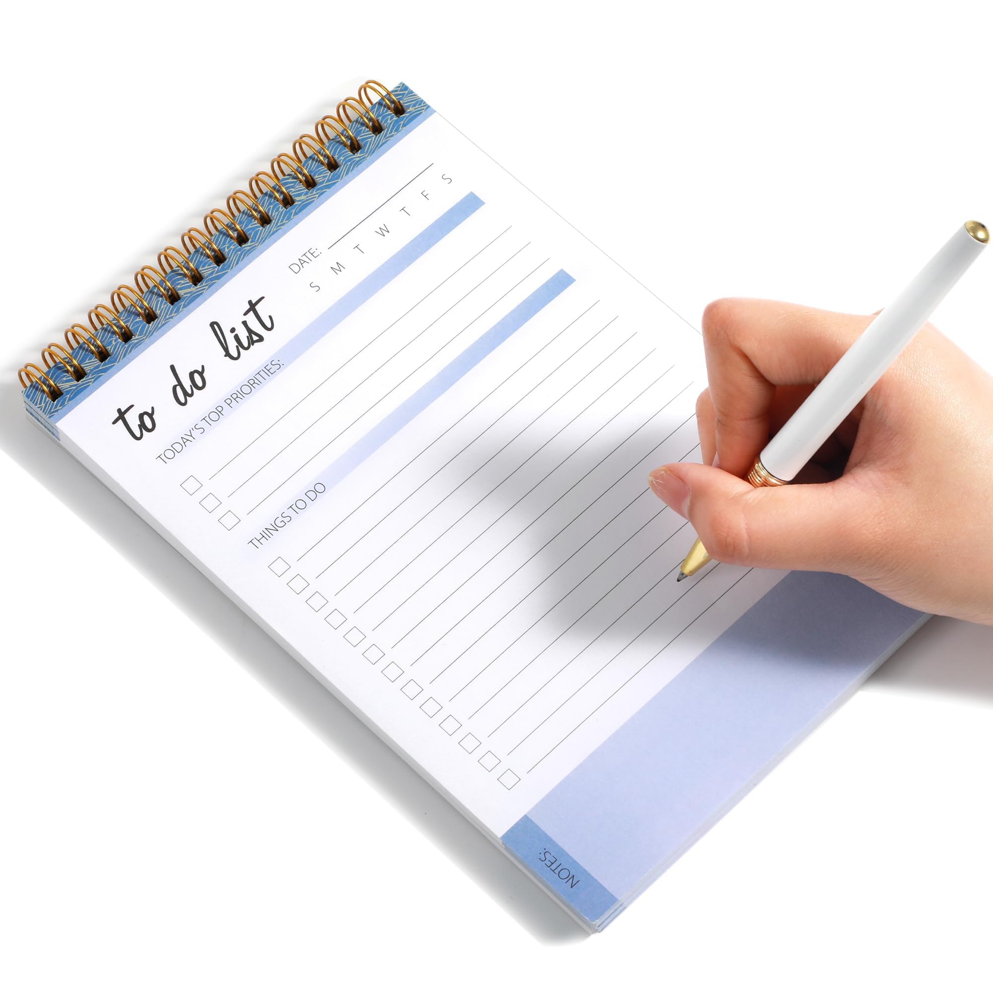 KASTWAVE To Do List Notepad, Daily Planner Notepad, 52 Easy Tear-Off Sheets Spring Bound Daily To Do List Check List Notepad, Planning Pad for Work Office Home, Purple (5.5" x 8")