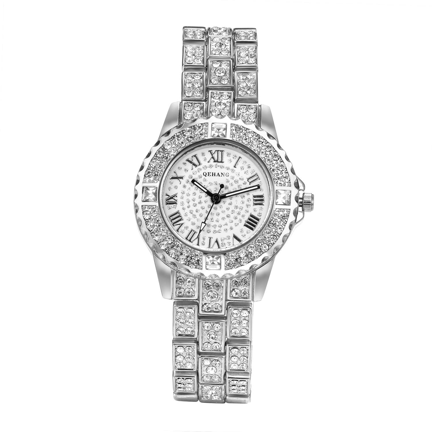 Lancardo Orologio Uomo Al Quarzo – Quadrante Romani Strass, Cinturino Lega, Elegante Argentato, Regalo - 5