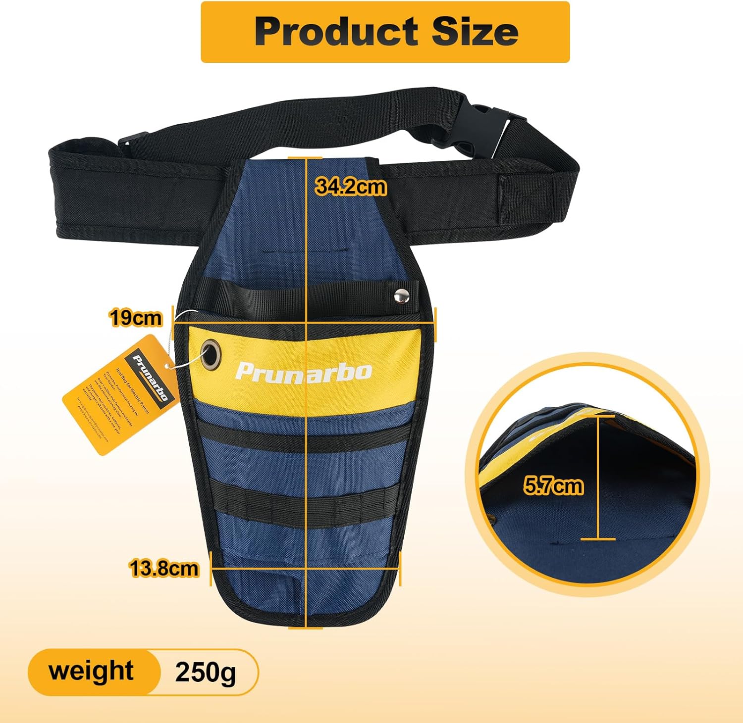Pruner Holster with Belt Adjustable Durable Tool Pouch for Gardening Pruning Shears Holder Organizer Kit Quick Release and Fix Magnetic Buckle Convenient for Orchardist Gardener Farmer