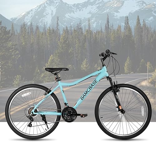 Miniatura 6 de Hiland 26 Inch Womens Mountain Bike, 21 Speed Steel Frame Adult Bicycle, Man MTB Bikes with Suspension Fork, Purple Green White