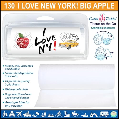 Miniatura 2 de Mini rollos de papel higiénico de alta calidad  Tamaño de viaje  Práctico dispensador de plástico  Ligero y compacto  Diseños de viajes y vacaciones