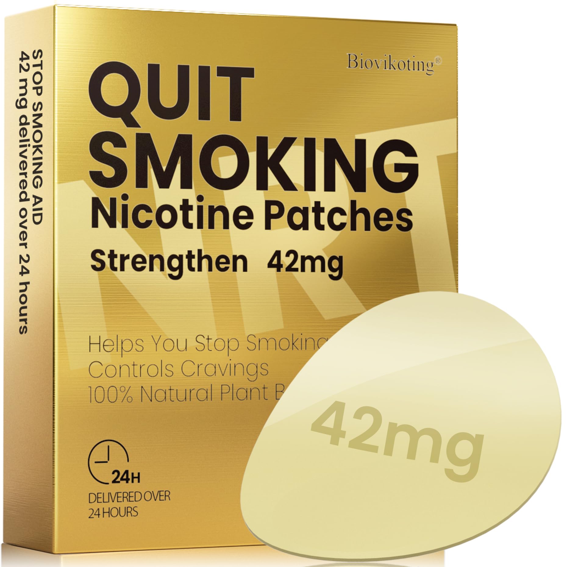 Quit Smoking Patches 42mg, Nicotine Patches Step 1, Stop Smoking Aids That Work, Anti Smoking Stickers, Delivered Over 24 Hours Transdermal System Patches, 14 Count