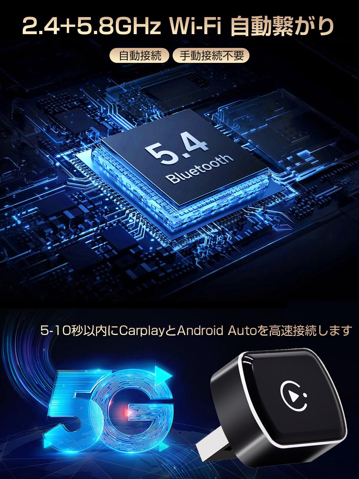 Amazon.co.jp: ワイヤレスCarPlay 2in1 CarPlay＆Android Auto