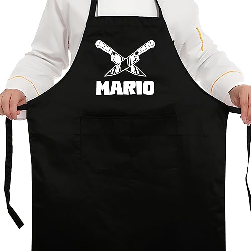 Miniatura 8 de Custom Name Apron for Men, Chef Designs, Custom Chef Coat, Customizable Gift for Wife, Husband, Mom, Dad, Delantal Hombres