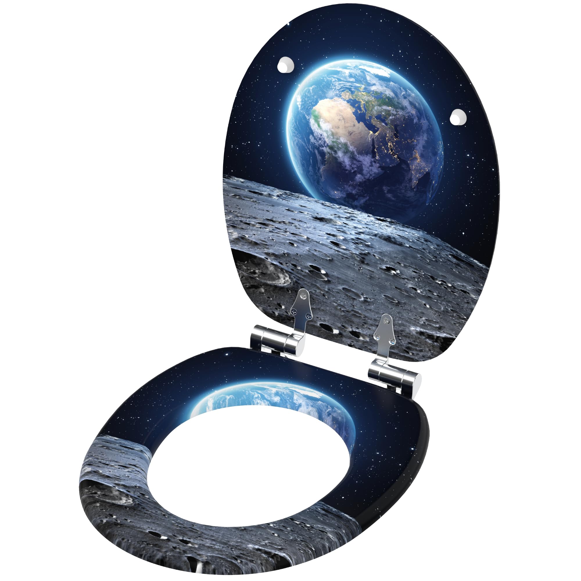 Sanilo Soft Close Toilet Seat, Wide Choice of New Toilet Seats, Stable Hinges, Easy to Mount (Earth), 47 cm x 37.7 cm - Image 4