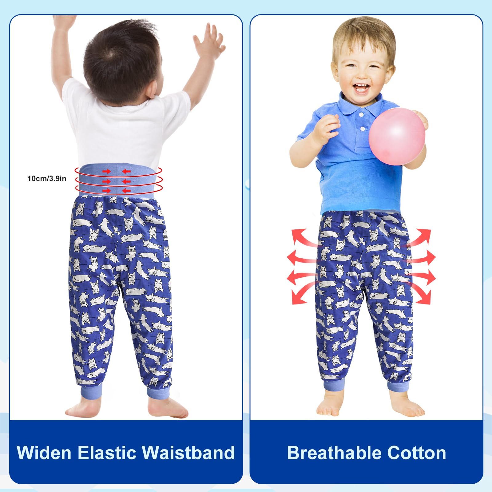 MOEMOE BABY Pantaloni per bambini, Pantaloni Assorbenti, Mutandine per l'apprendimento, 2 Pezzi 2-9 anni