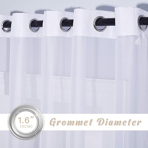 Miniatura 9 de NICETOWN Cortina transparente para puerta de patio, cortina vertical de gasa, panel de cortina extra ancho para puerta corrediza de vidrio (beige, 1