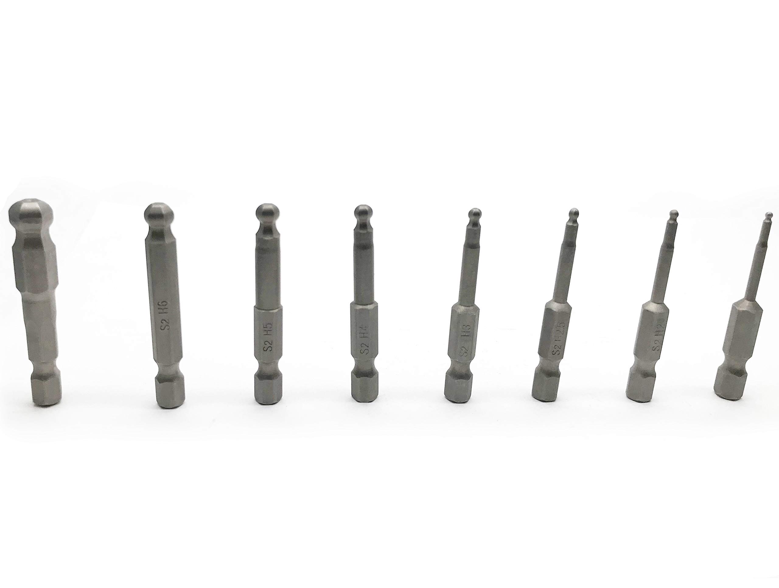 NGe Ball Screwdriver Bits, 8 Pieces Set (H1.5 H2 H2.5 H3 H4