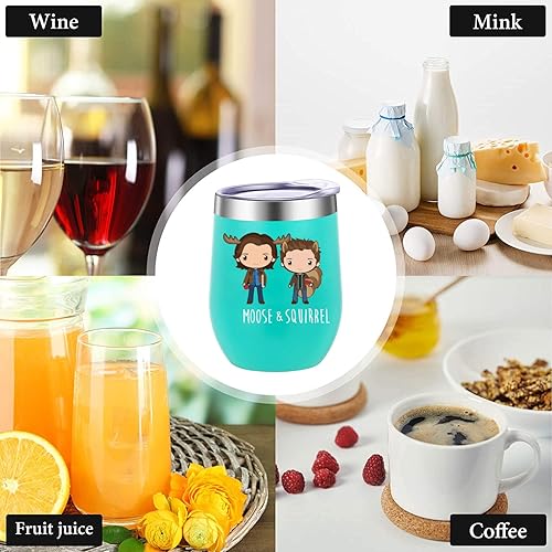 Miniatura 4 de ATHAND Supernatural Merchandise - Vaso de vino de 12 onzas con tapa de acero inoxidable al vacío, taza de café de acero inoxidable, idea de regalo