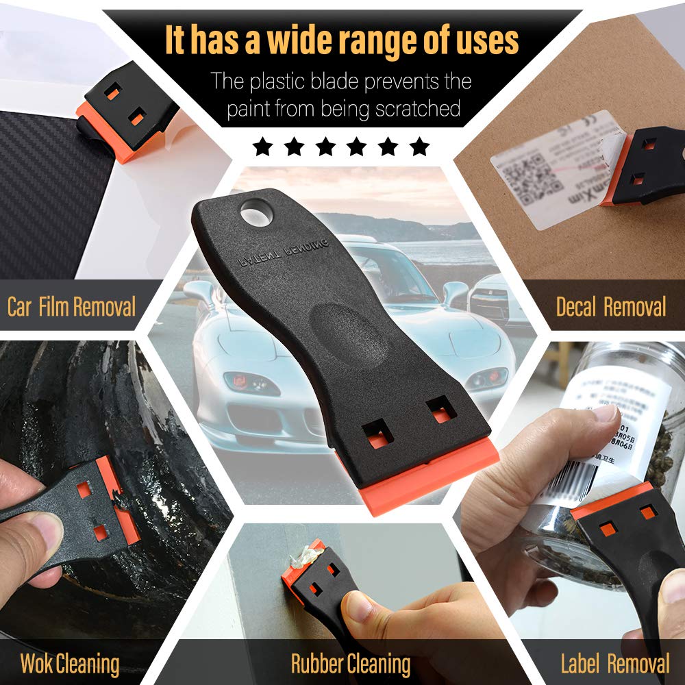 NEWISHTOOL Sticker Removal Tool, Plastic Razor Blade Scraper for Cleaning — Amazon image 4
