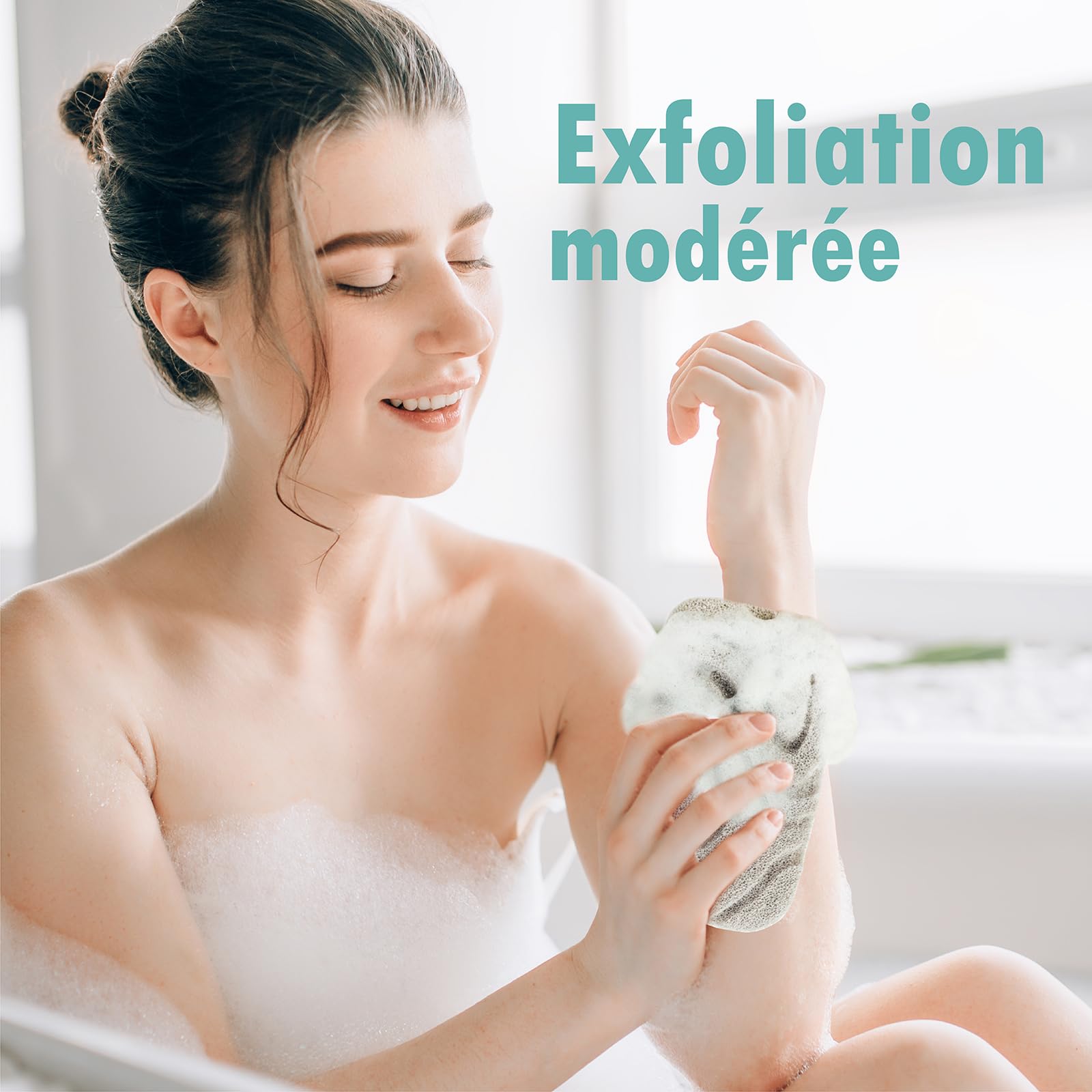 myHomeBody Éponge de douche exfoliante à double texture, Éponge de bain pour femme, Exfoliant pour le corps, Loofahs pour le corps, luffa pour homme, 2 pièces