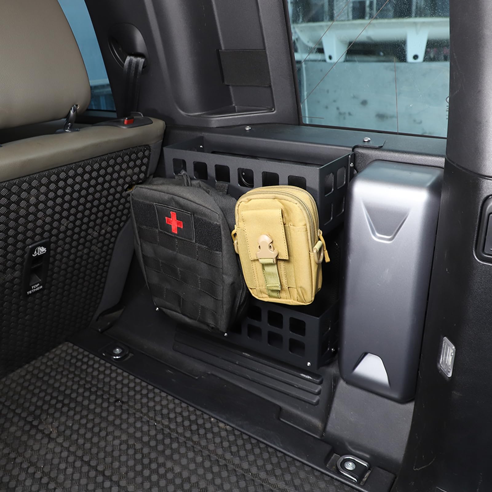 Organizer do bocznego bagażnika samochodowego wielofunkcyjny wspornik przechowywanie akcesoria do sprzątania kompatybilne z Land Rover Defender 110 2020-2024