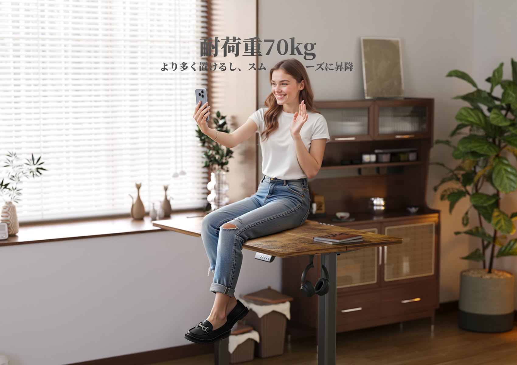 【新品未使用】Claiks 電動昇降デスク 幅100cm*奥行60cm Amazon | Claiks 昇降デスク 幅100cm 引き出し付き デスク 高さ