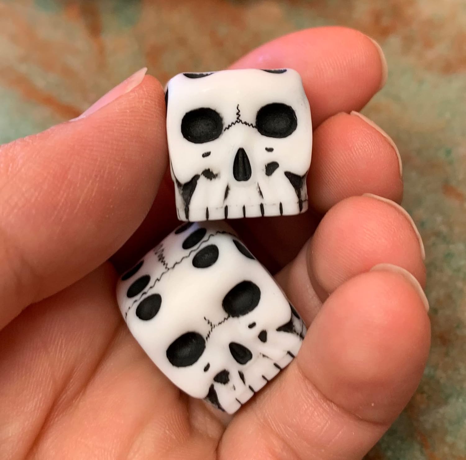 Skull Dice - Pair of Skull Shaped 6 Sided Dice