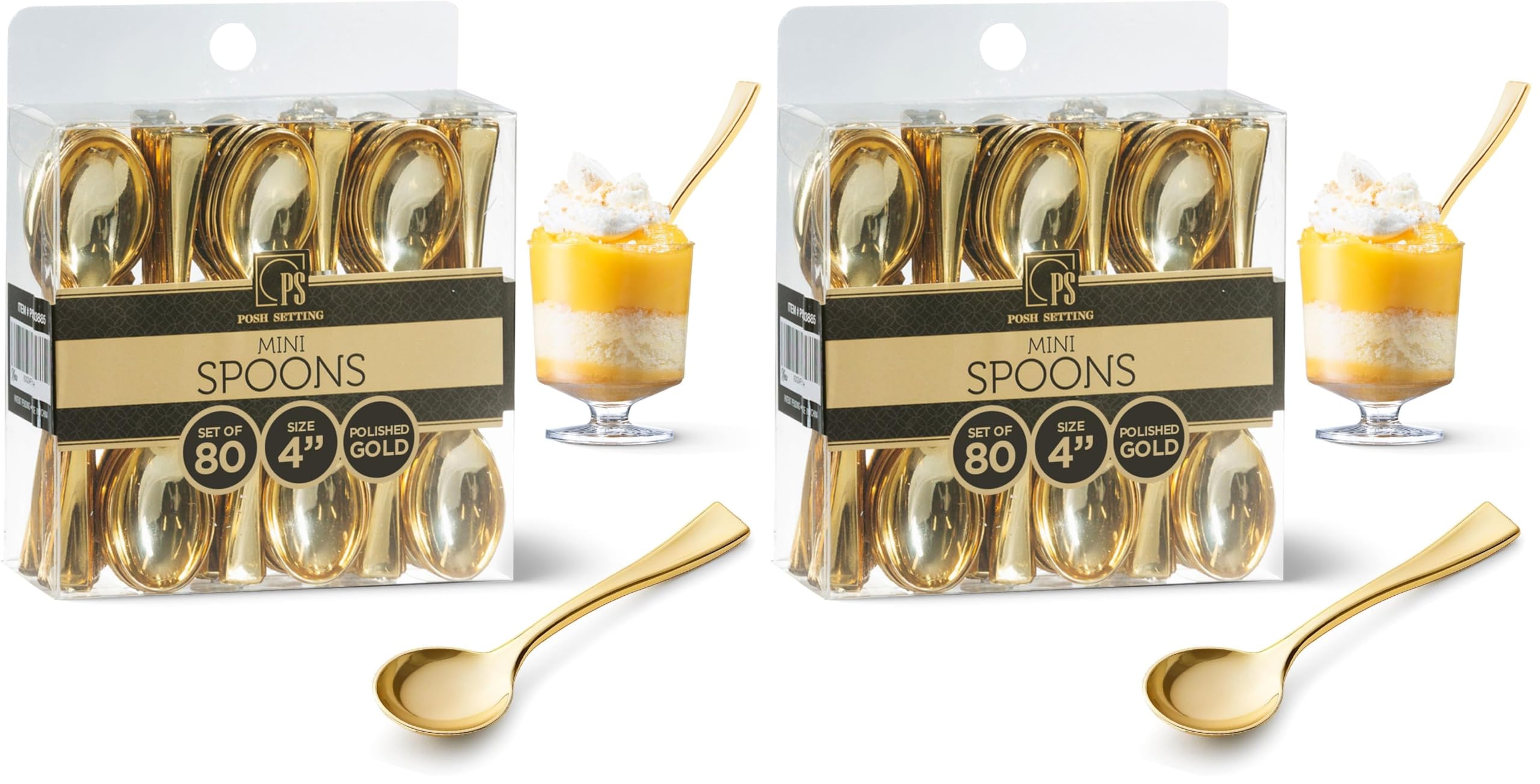 80 Pack Disposable Gold Mini Plastic Fork 4in Appetizer Dessert — Amazon image 10