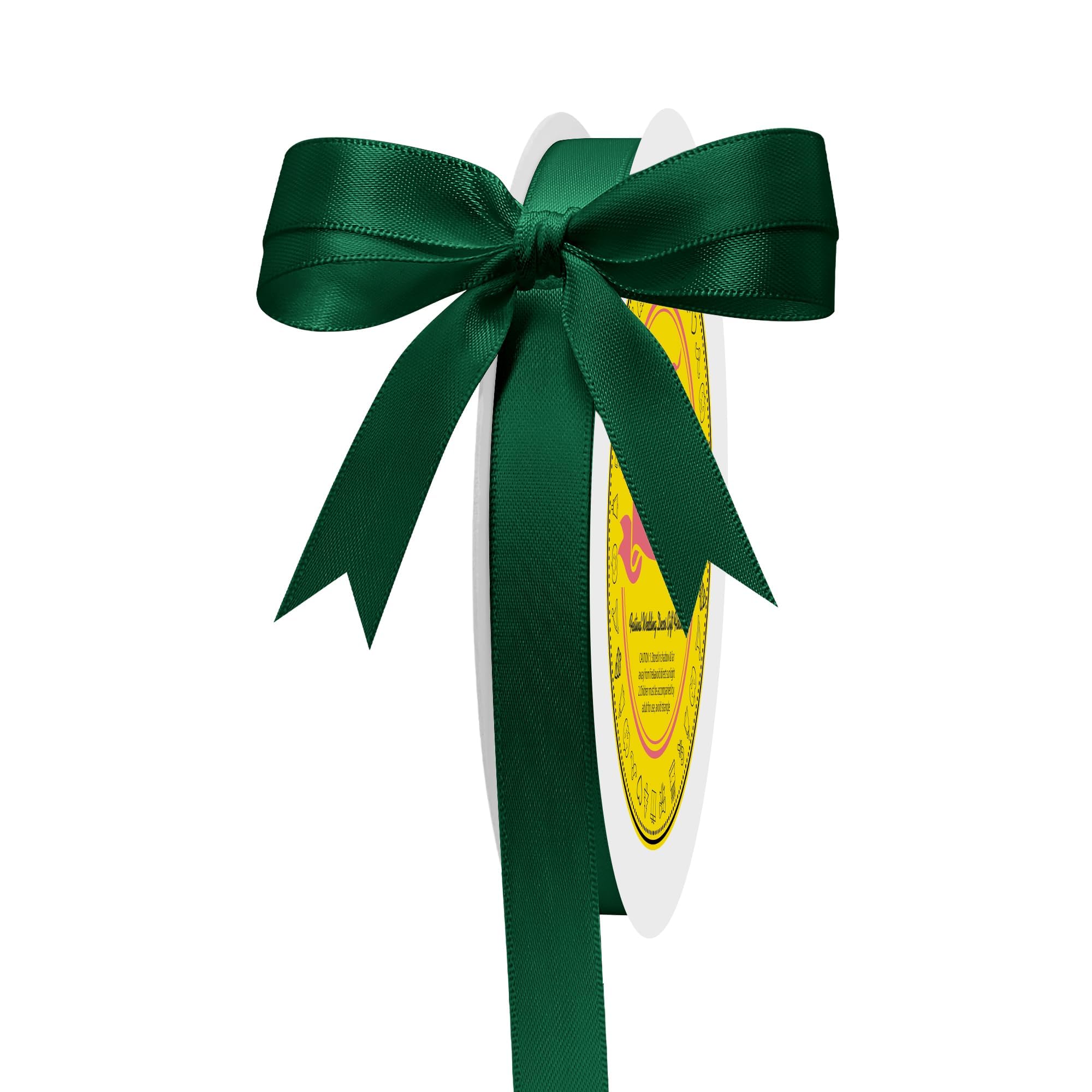Double Face Spruce Green Satin Ribbon 1/2 inch X 50 Yards Polyester Spruce Green Ribbon for Gift Wrapping Very Suitable for Weddings Party Invitation Decorations and More