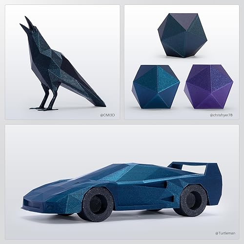 Vista 40 de ELEGOO- Filamento PLA de seda de 1.75 mm (4/64 pulgadas), color gris plateado, precisión dimensional del filamento de +/- 0.02 mm, carrete de Seda