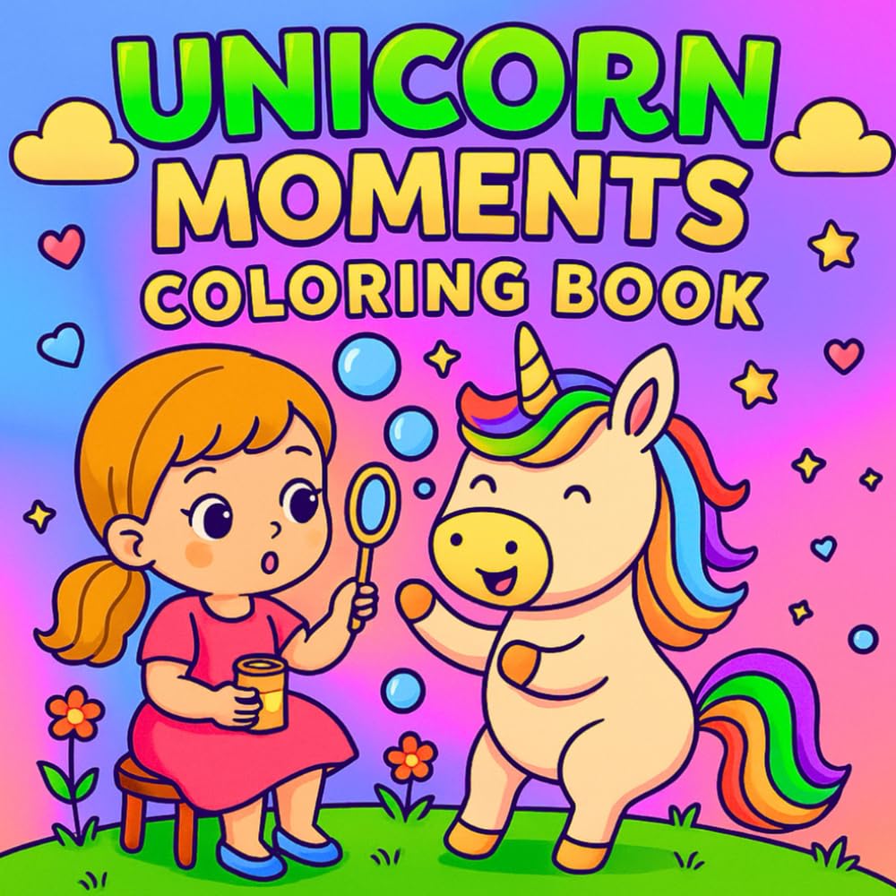 Unicorn Moments Coloring Book: Cute and Magical Unicorn Coloring Pages for Kids Ages 4–8, with Kawaii Scenes, Rainbows, and More for Fun and Creativity (Magical Kids Collection)