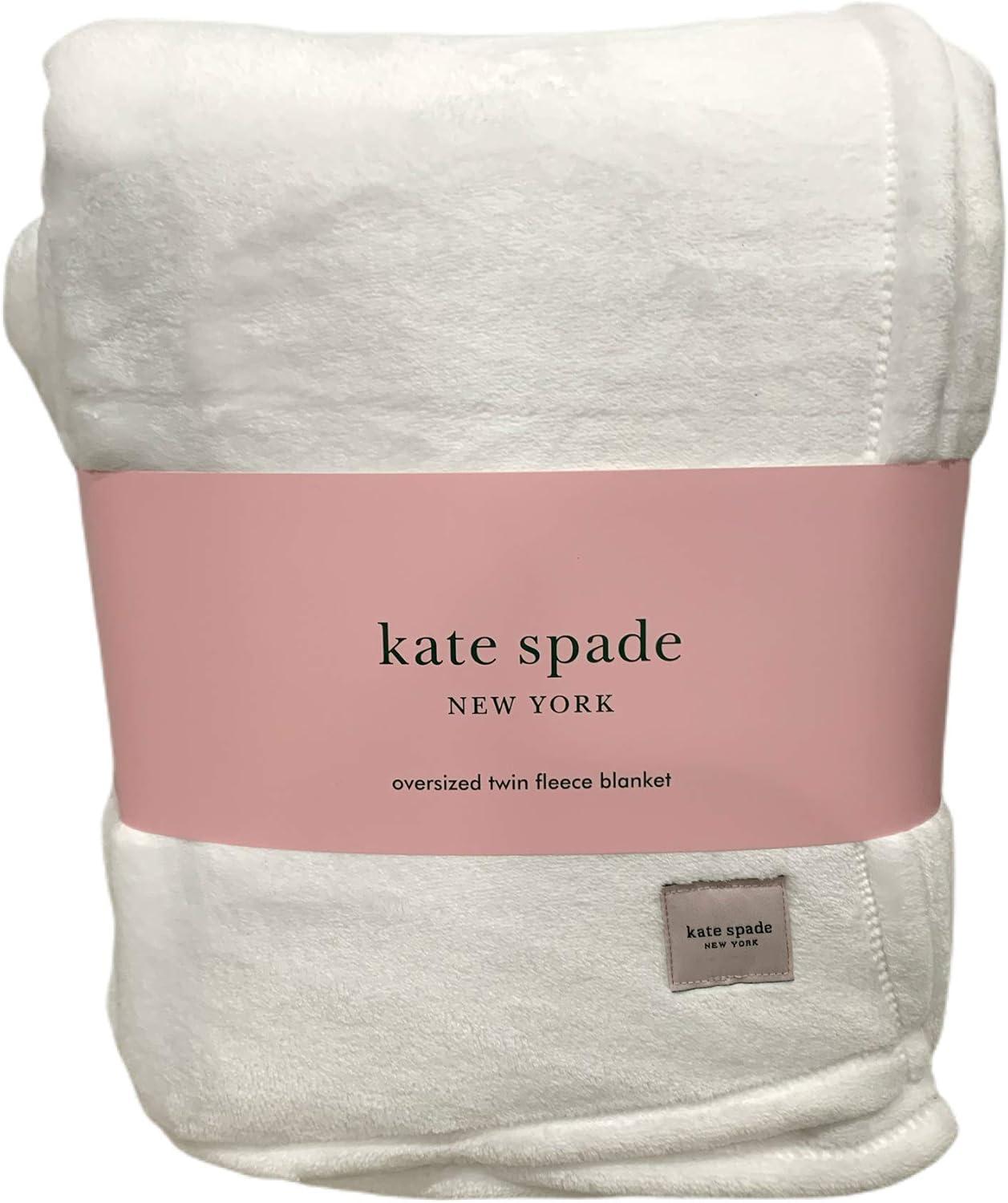 Kate Spade White Plush Throw Blanket Oversized Twin