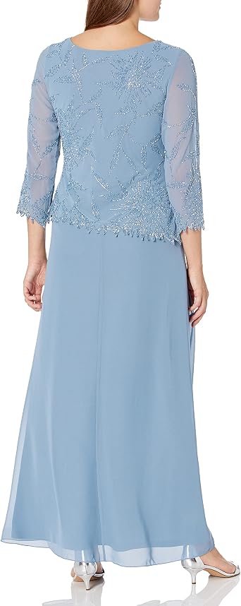 J Kara Womens J Kara Women's 3/4 Sleeve Beaded Dress