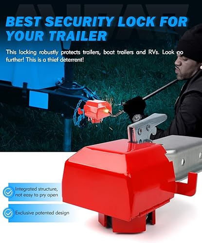 Miniatura 3 de Candado para remolque de servicio pesado  Candado para enganche de remolque con diseño patentado  Compatible con acopladores de 2 516"  Protección