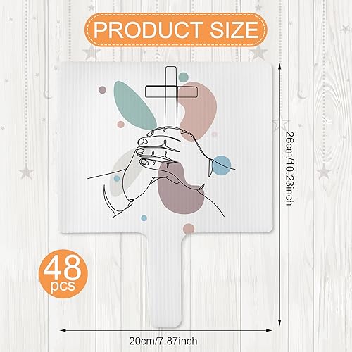 Miniatura 2 de Amyhill Juego de 24 ventiladores de mano de plástico en blanco, paletas de borrado en seco, ventiladores de fotos en blanco, ventiladores de doble