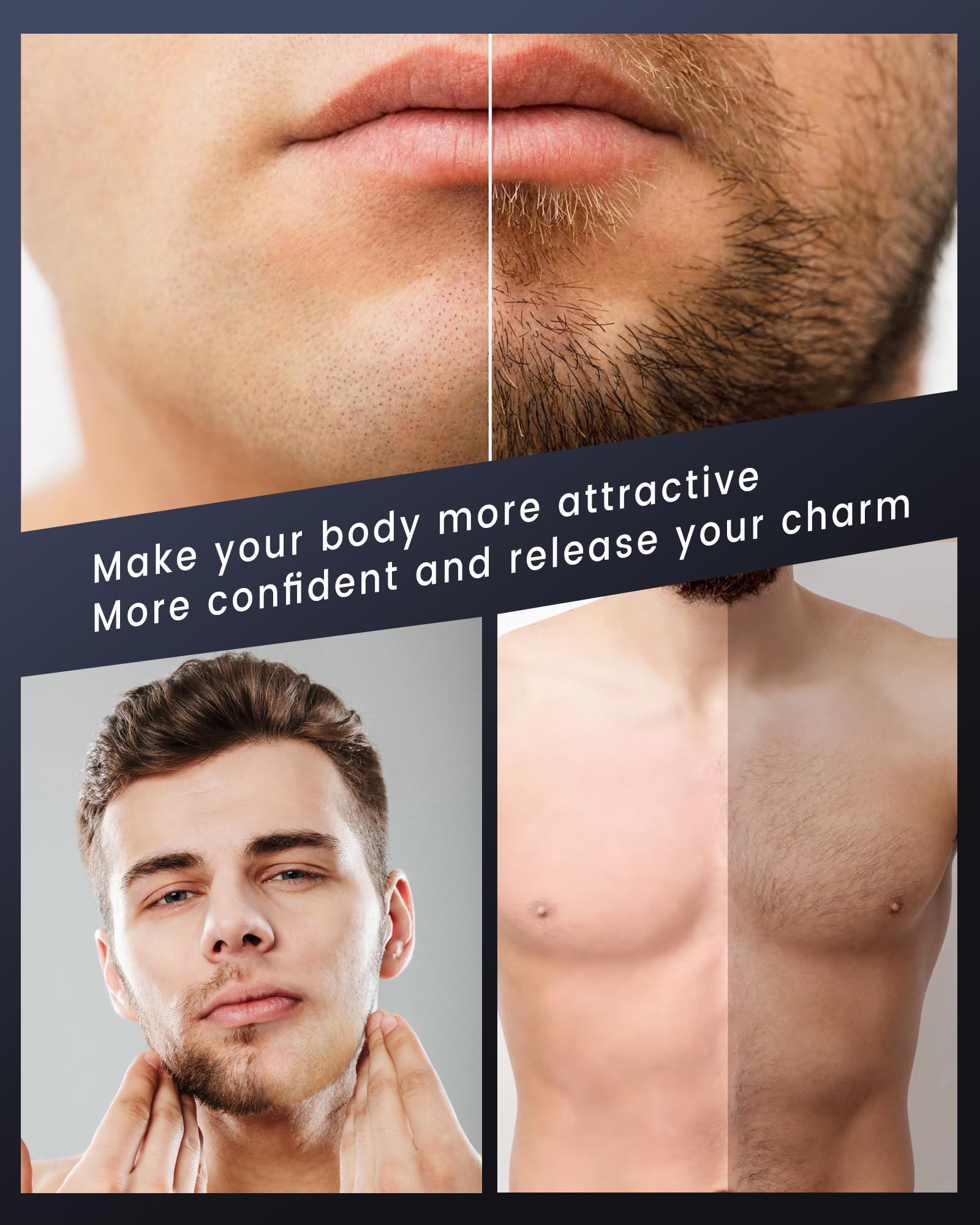 NUBACK Rückenrasierer Herren, 3 in 1 Mens Rasierer Herren, Trimmer for Herren mit Faltbarem Griff, Mens Back Shaver Elektrisch, Bodygroom Herren Sets with Wider Blade,Geschenk Mann
